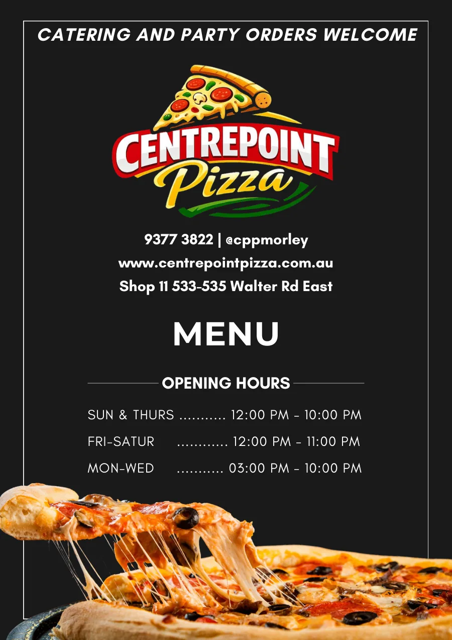 Centrepoint menu page 1