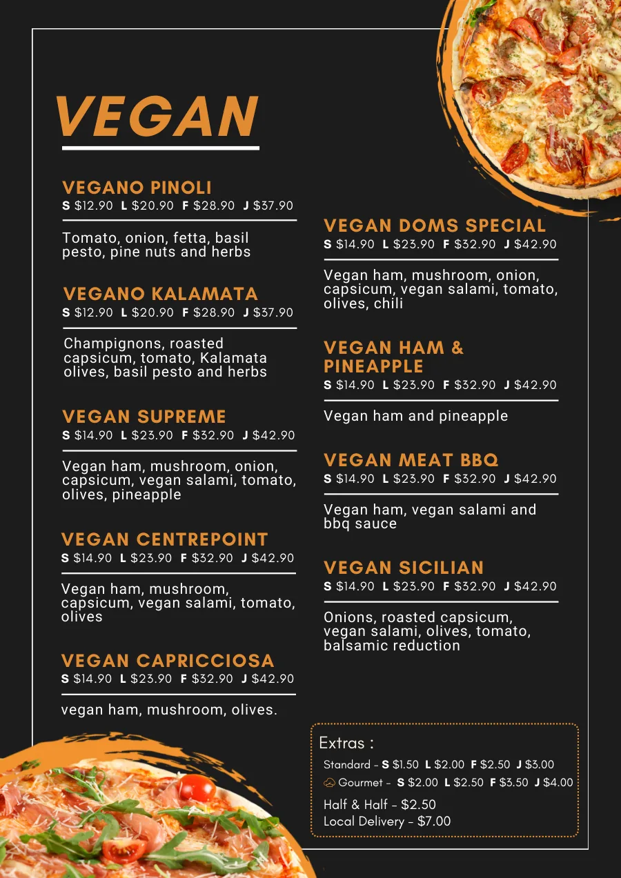 Centrepoint menu page 9