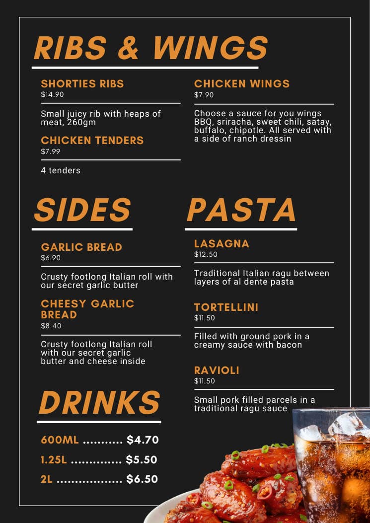 Centrepoint menu page 11