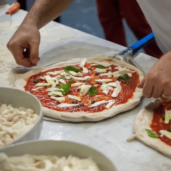 Delicious cheese pull pizza